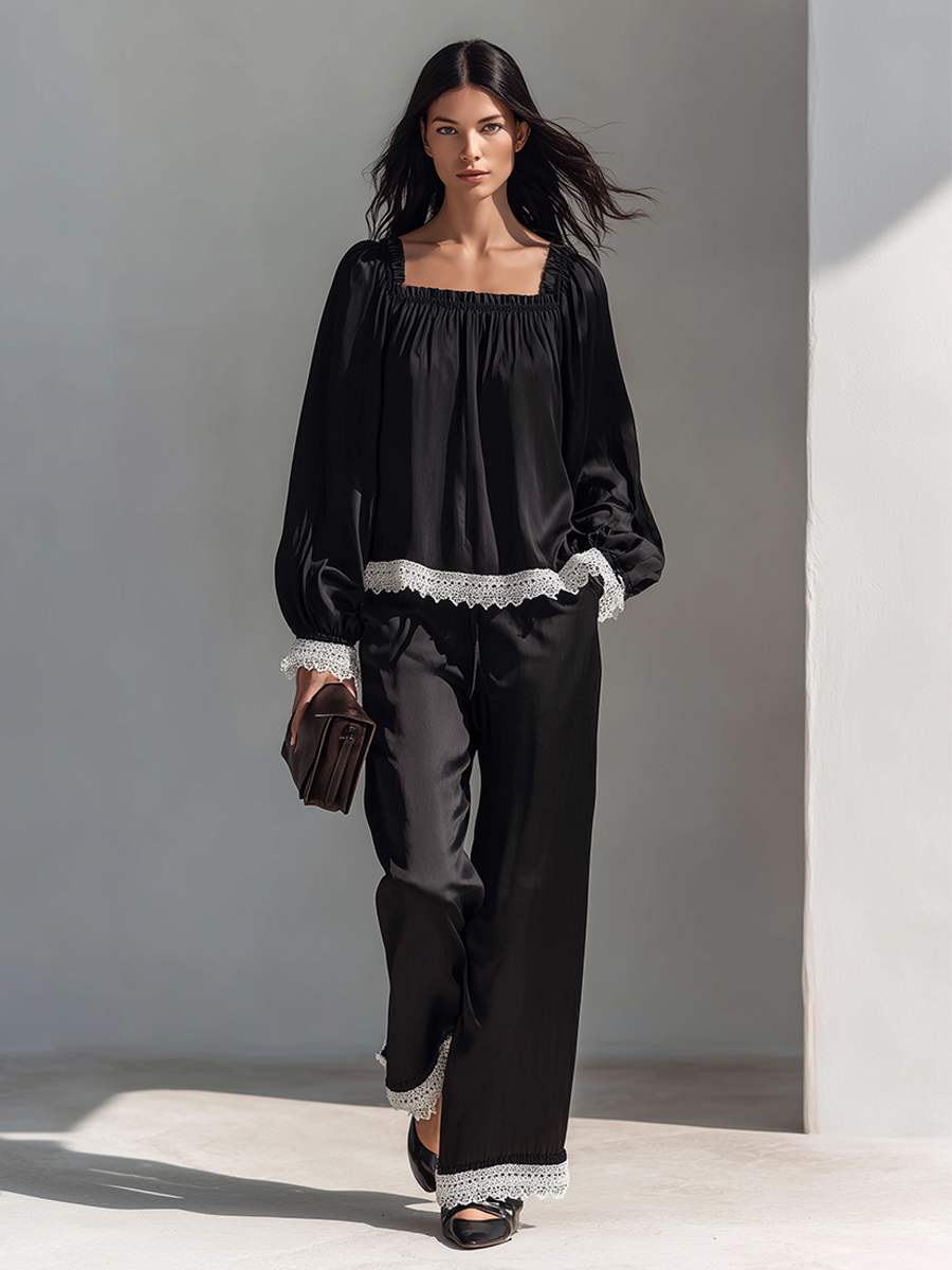 Women's Lace Square Neck Set – ModClo