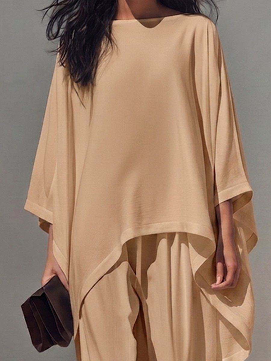 Women's Cotton Irregular Cape Set – ModClo