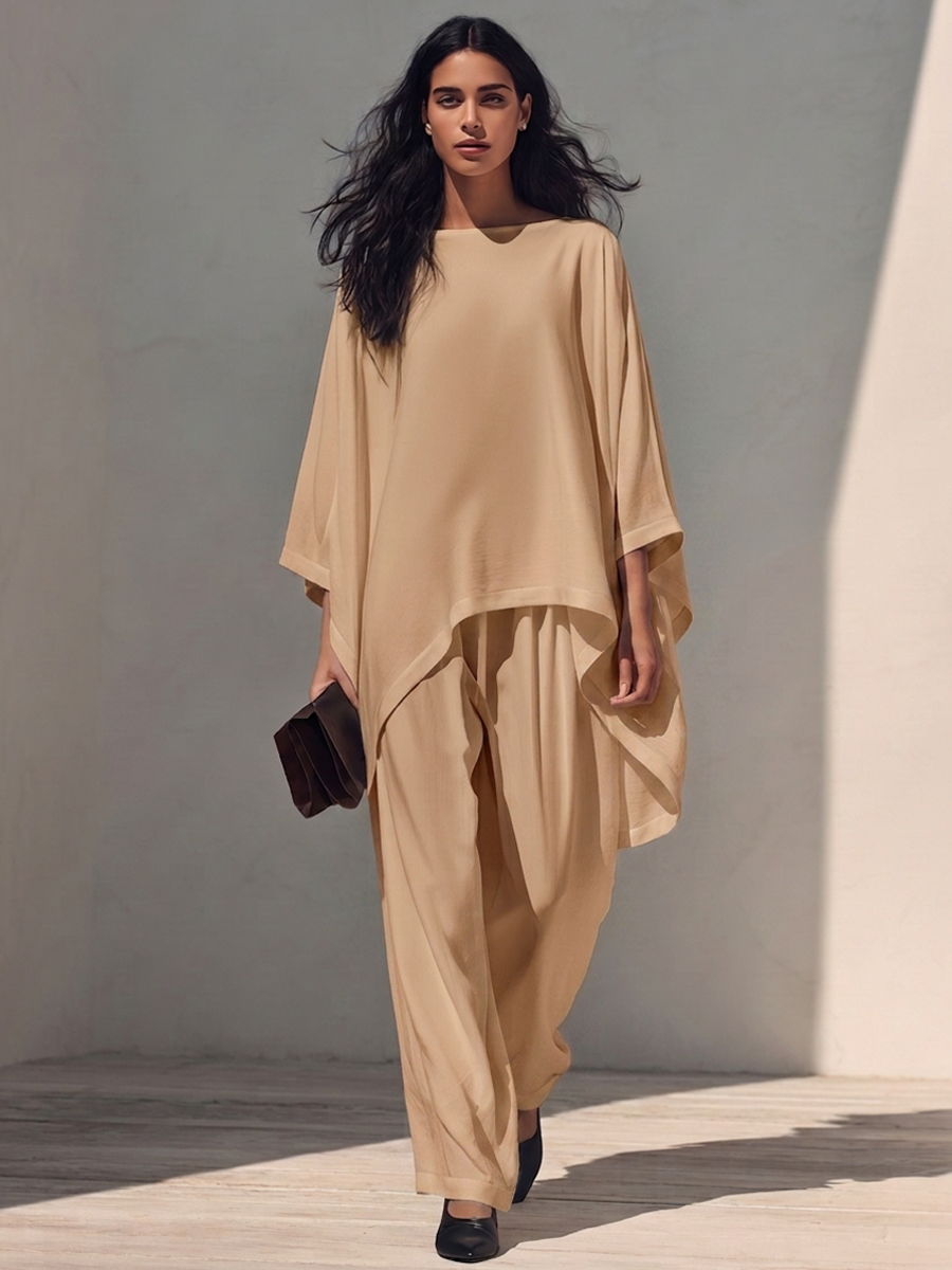 Women's Cotton Irregular Cape Set – ModClo