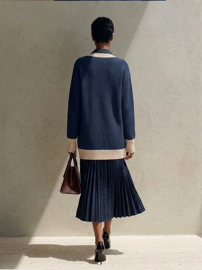 Women's Cotton Color Block Midi Dress – ModClo
