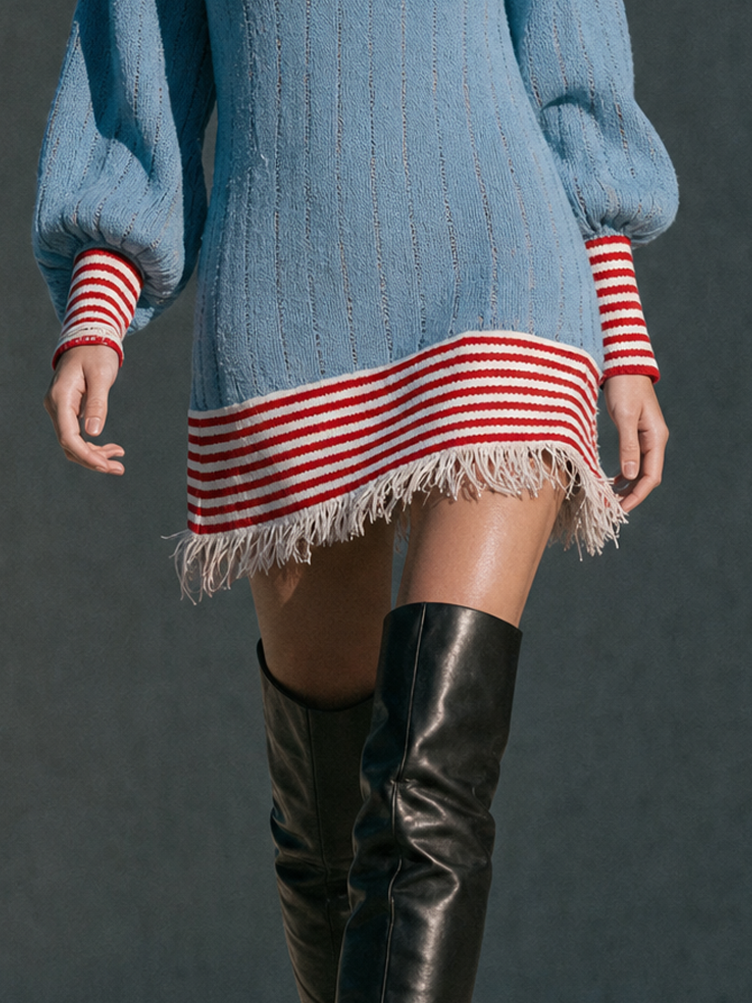 Women's Striped Retro Color Sweater Dress – ModClo