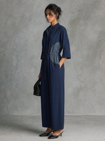 Women's Blue Knit Jumpsuit – ModClo