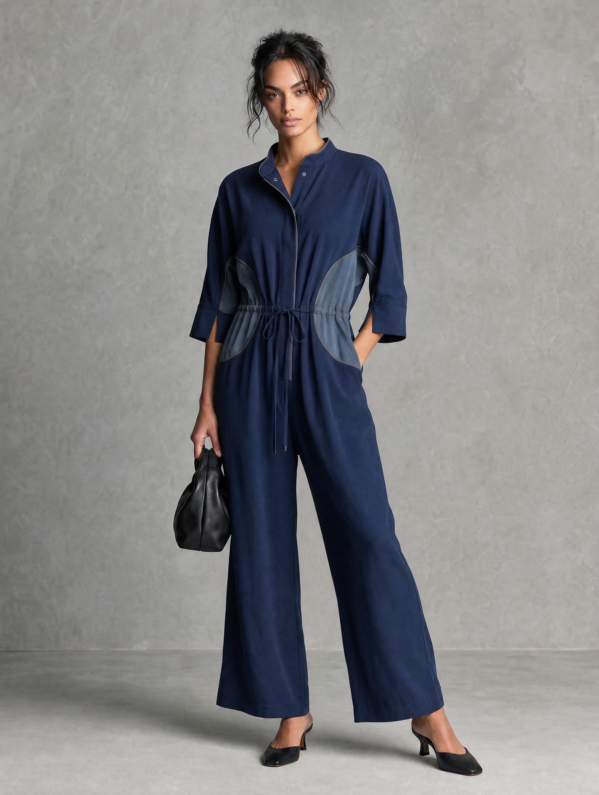 Women's Blue Knit Jumpsuit – ModClo