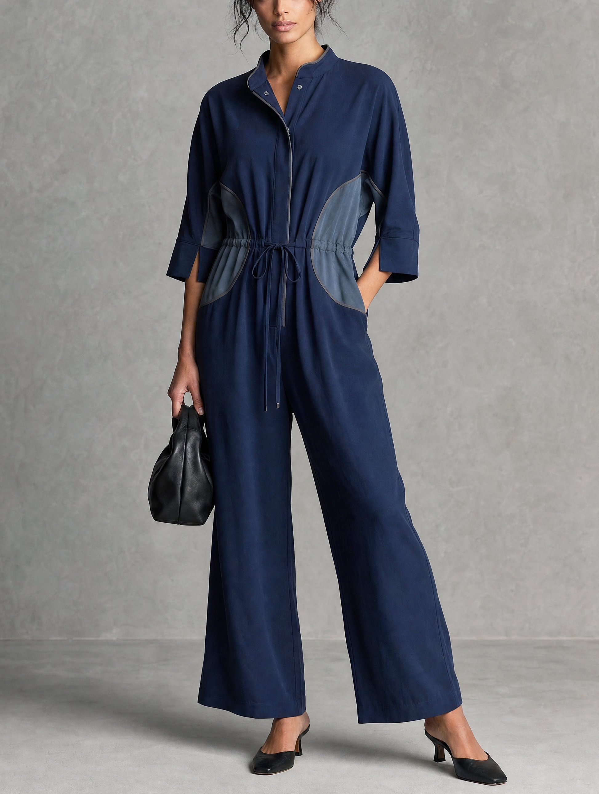 Women's Blue Knit Jumpsuit – ModClo
