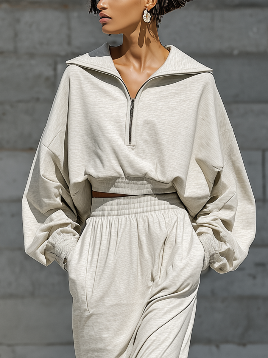 Women's Beige Batwing Skirt Set – ModClo