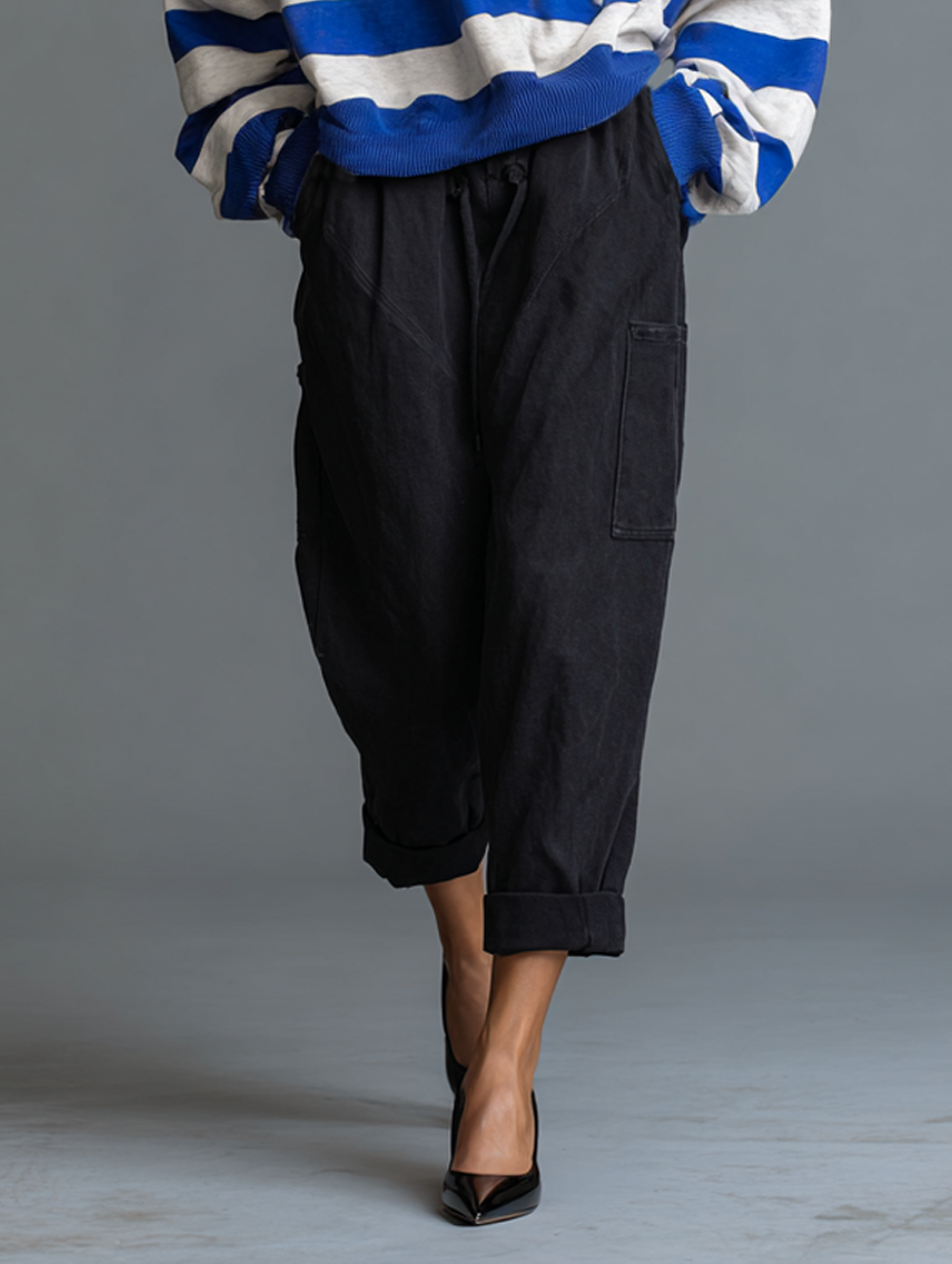 Women's Cotton Striped Vintage Cargo Trouser Set – ModClo
