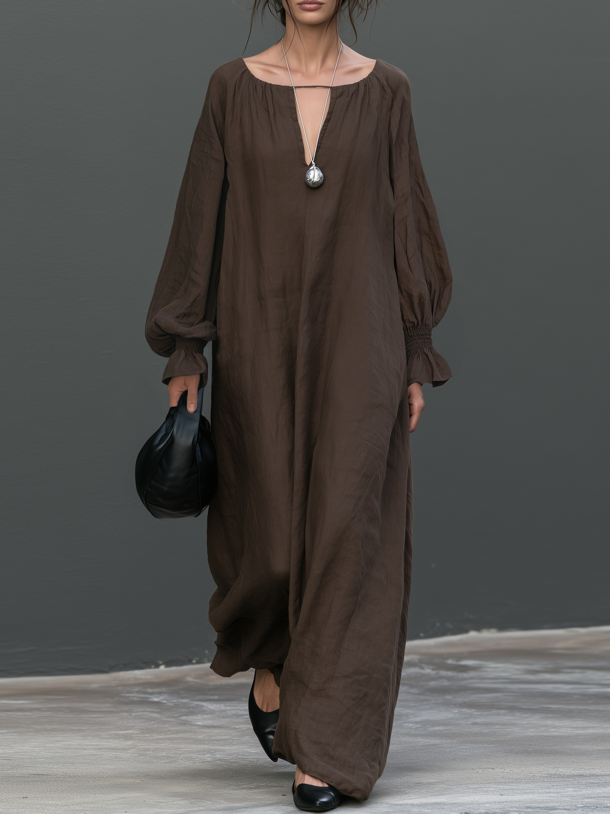 Women's Long Sleeve Long Sleeve Maxi Dress – ModClo