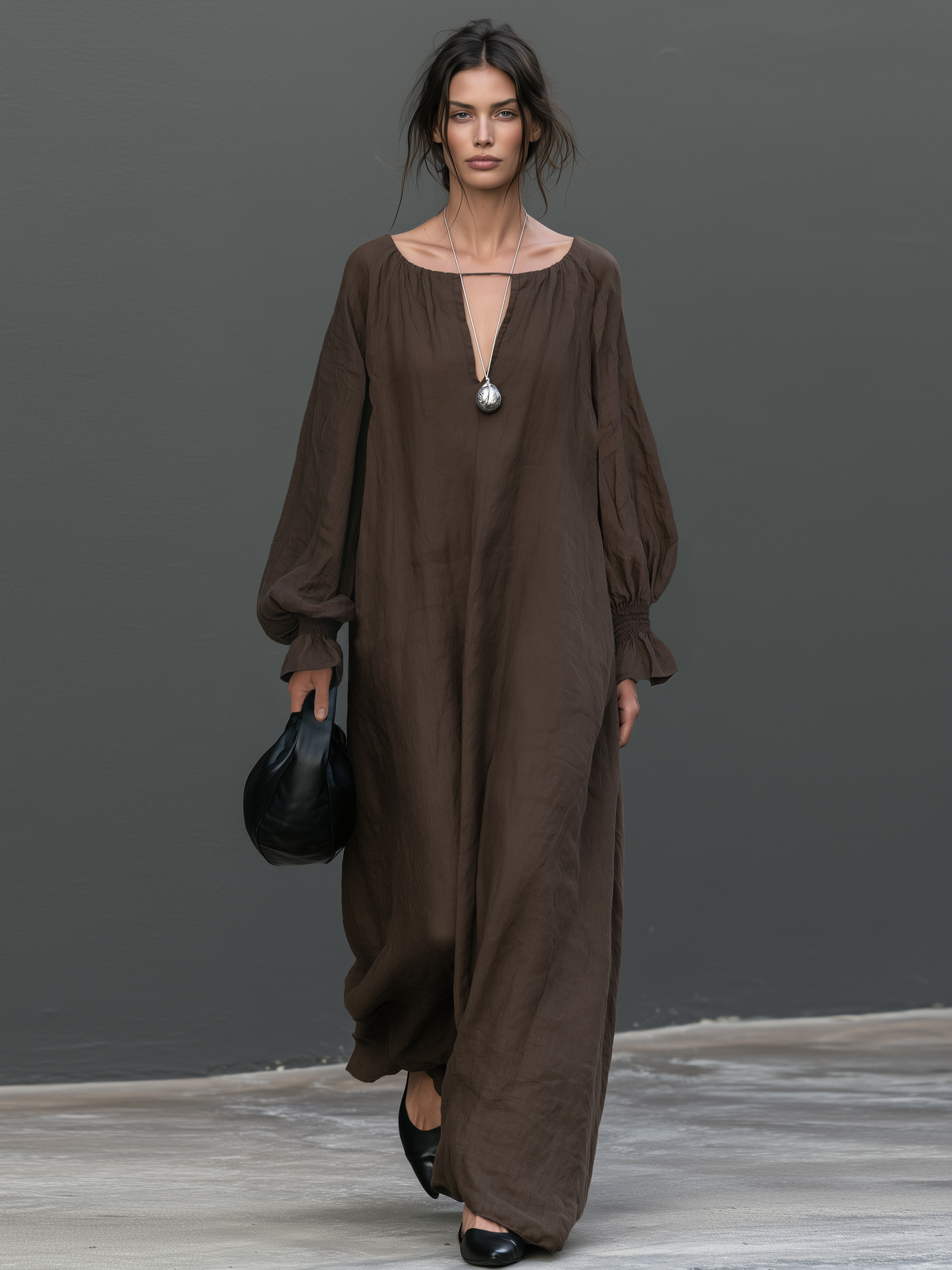 Women's Long Sleeve Long Sleeve Maxi Dress – ModClo