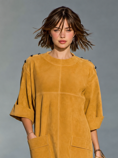 Women's Suede Vintage Mini Dress – ModClo