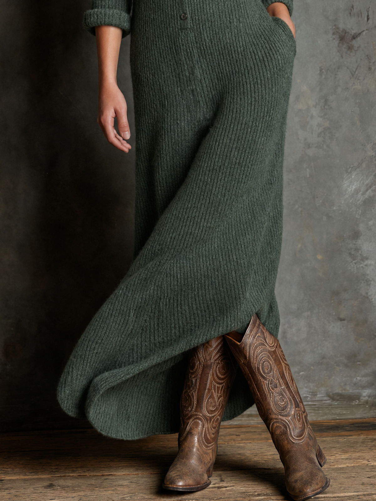 Women's Vintage Button Front Sweater Dress – ModClo
