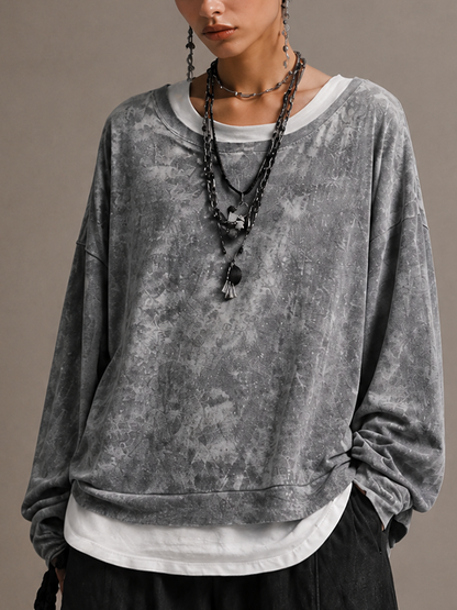 Women's Long Sleeve Washed Faux Top – ModClo