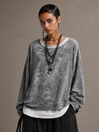 Women's Long Sleeve Washed Faux Top – ModClo