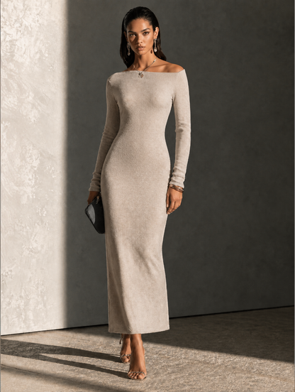 Women's Knit Knit Shawl Maxi Dress – ModClo