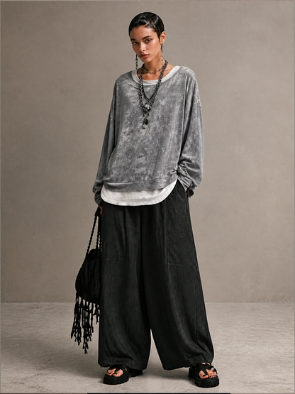 Women's Washed Finish Sweatshirt Trouser Set – ModClo