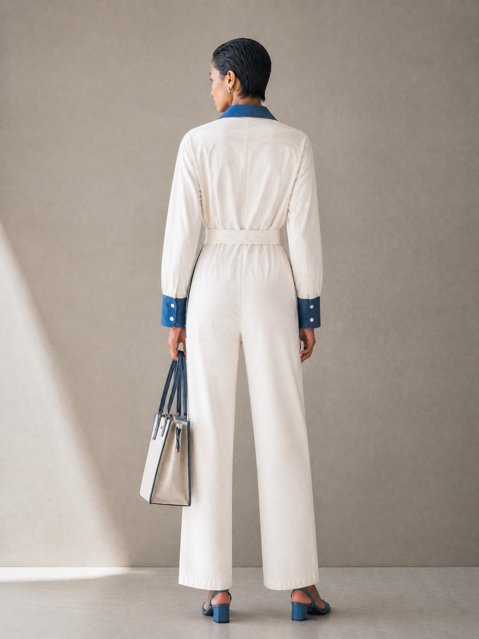 Women's Belted Lapel Jumpsuit – ModClo