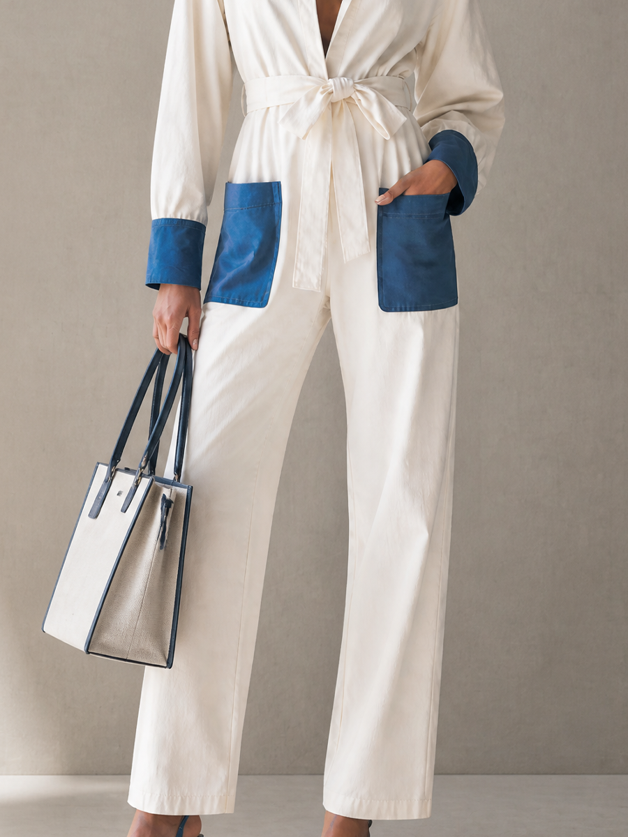 Women's Belted Lapel Jumpsuit – ModClo