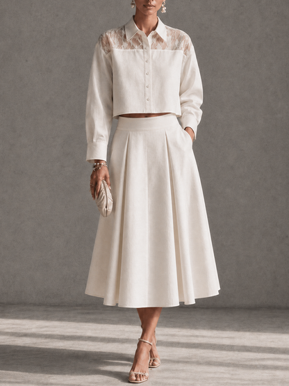 Women's Lace Trimmed Skirt Set – ModClo