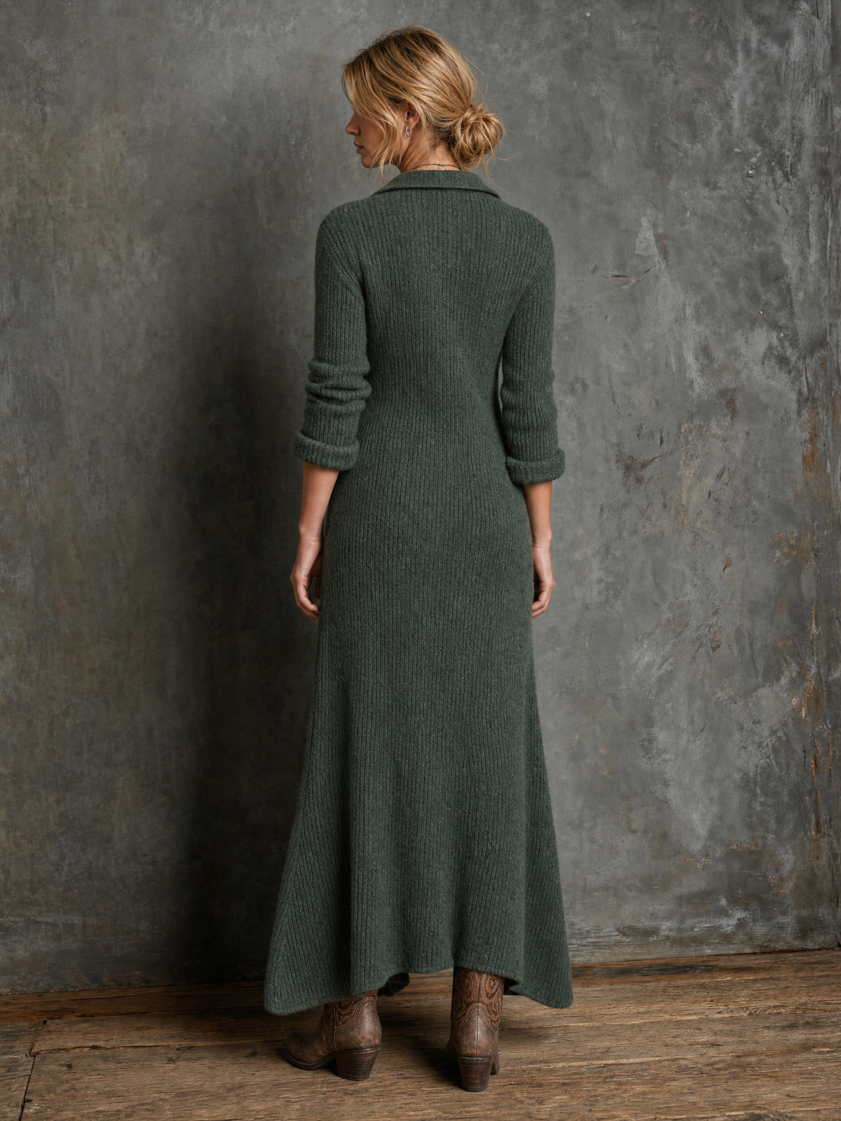 Women's Vintage Button Front Sweater Dress – ModClo