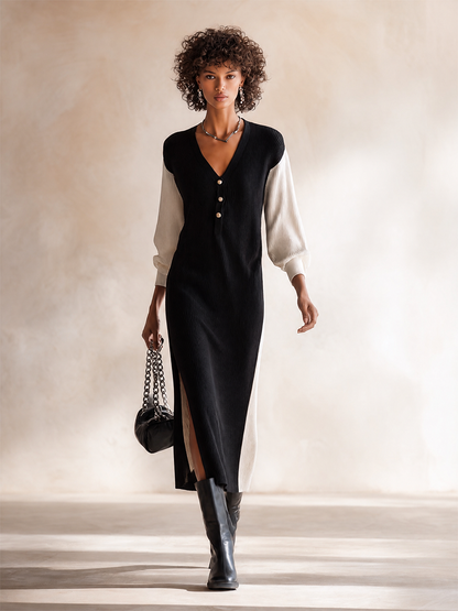 Women's Long Sleeve Slit Bodycon Midi Dress – ModClo