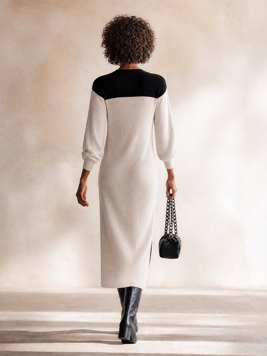 Women's Long Sleeve Slit Bodycon Midi Dress – ModClo