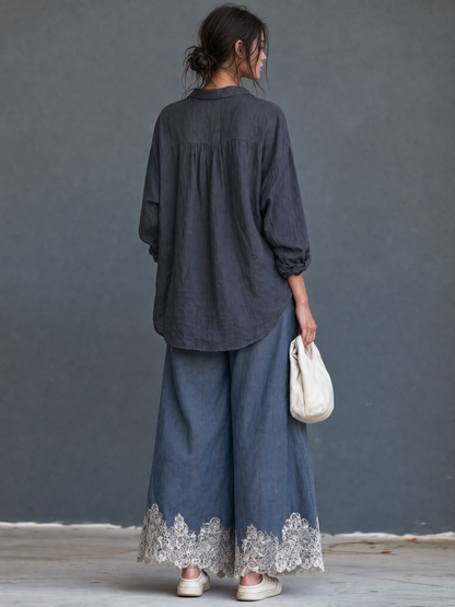 Women's Denim Vintage Trouser Set – ModClo