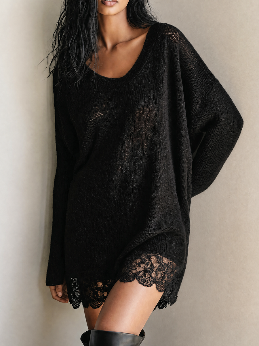Women's Knit Lightweight Neck Mini Dress – ModClo