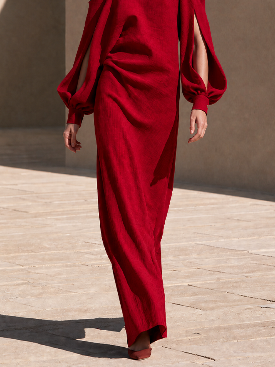 Women's Cotton Cold Shoulder Maxi Dress – ModClo