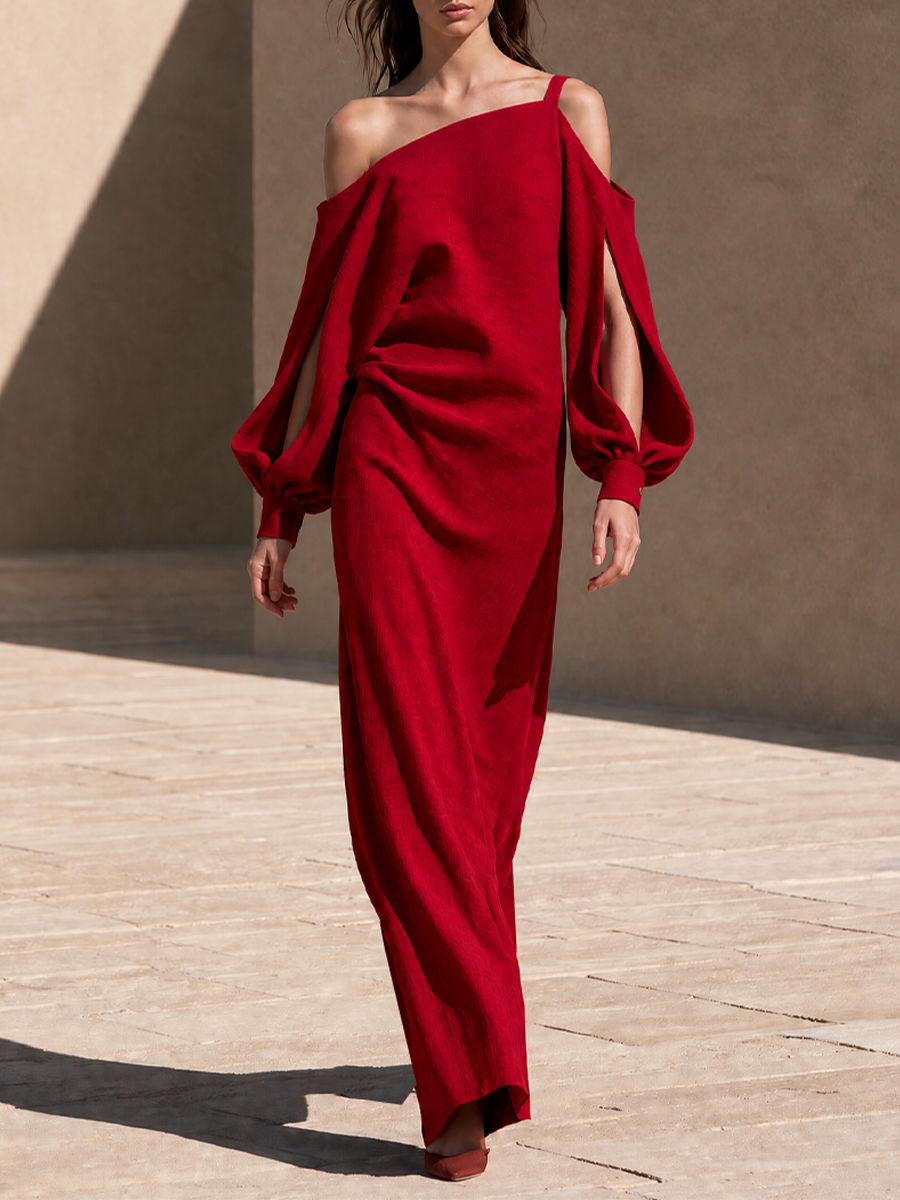 Women's Cotton Cold Shoulder Maxi Dress – ModClo