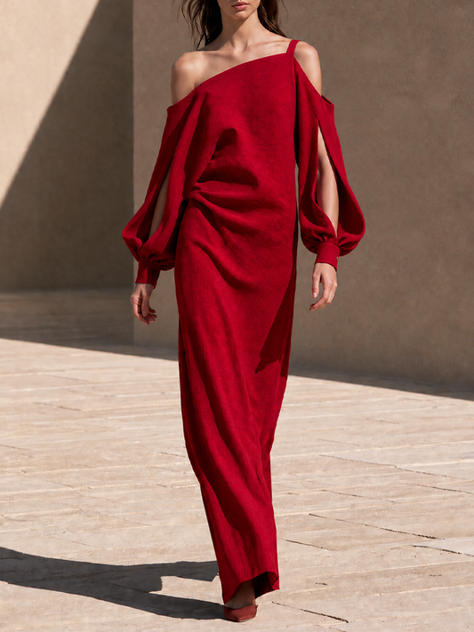 Women's Cotton Cold Shoulder Maxi Dress – ModClo