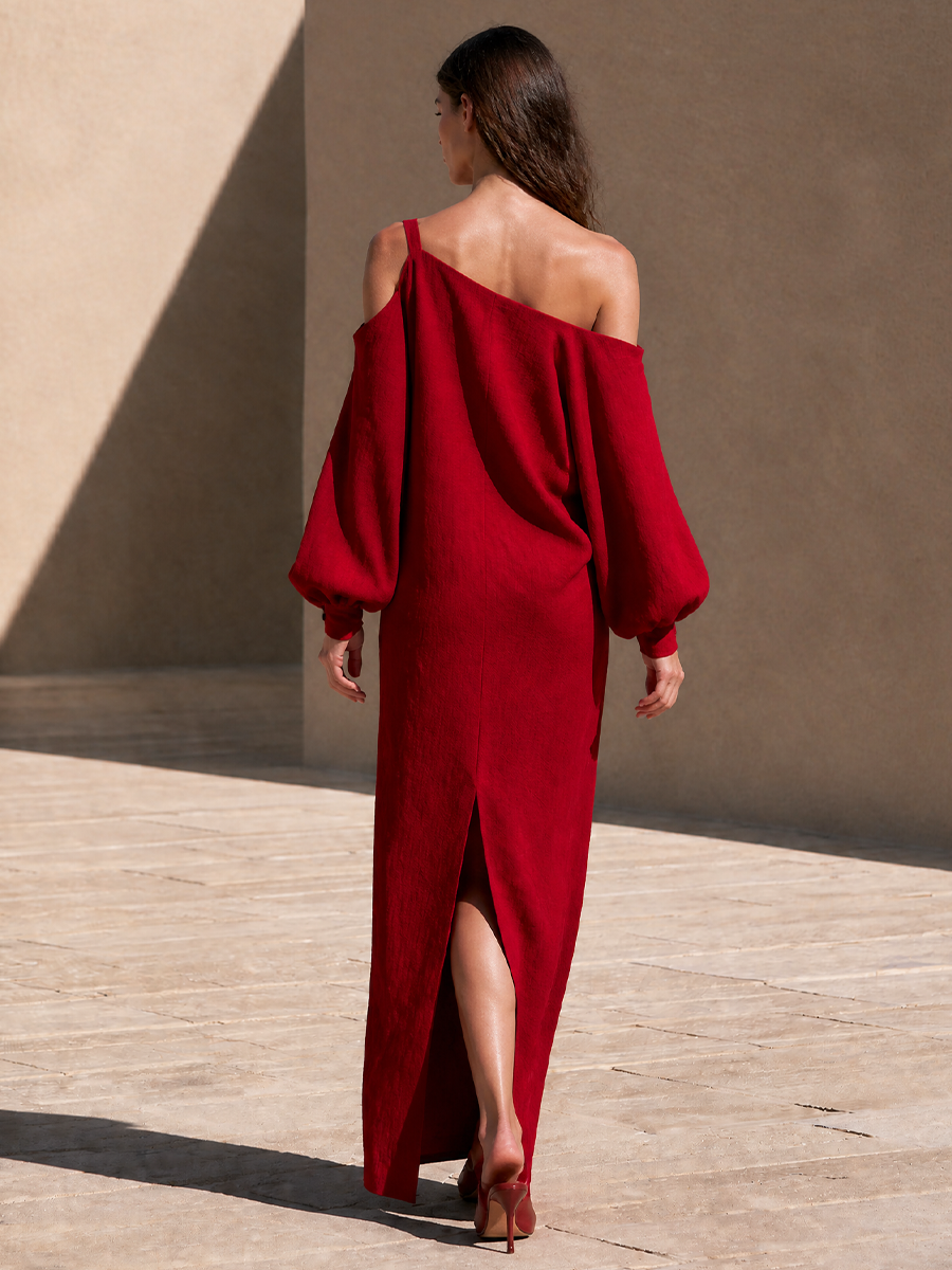 Women's Cotton Cold Shoulder Maxi Dress – ModClo