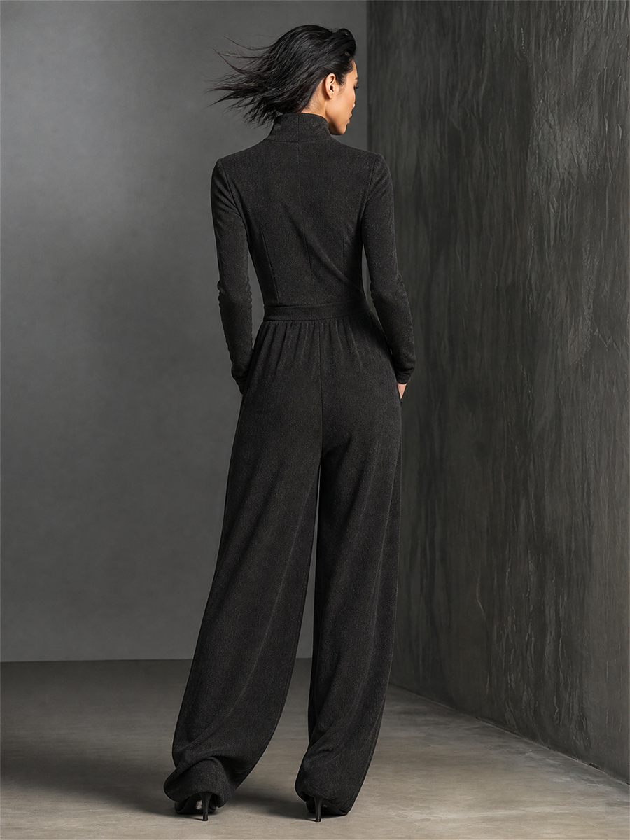Women's Drawstring Zip Front Jumpsuit – ModClo