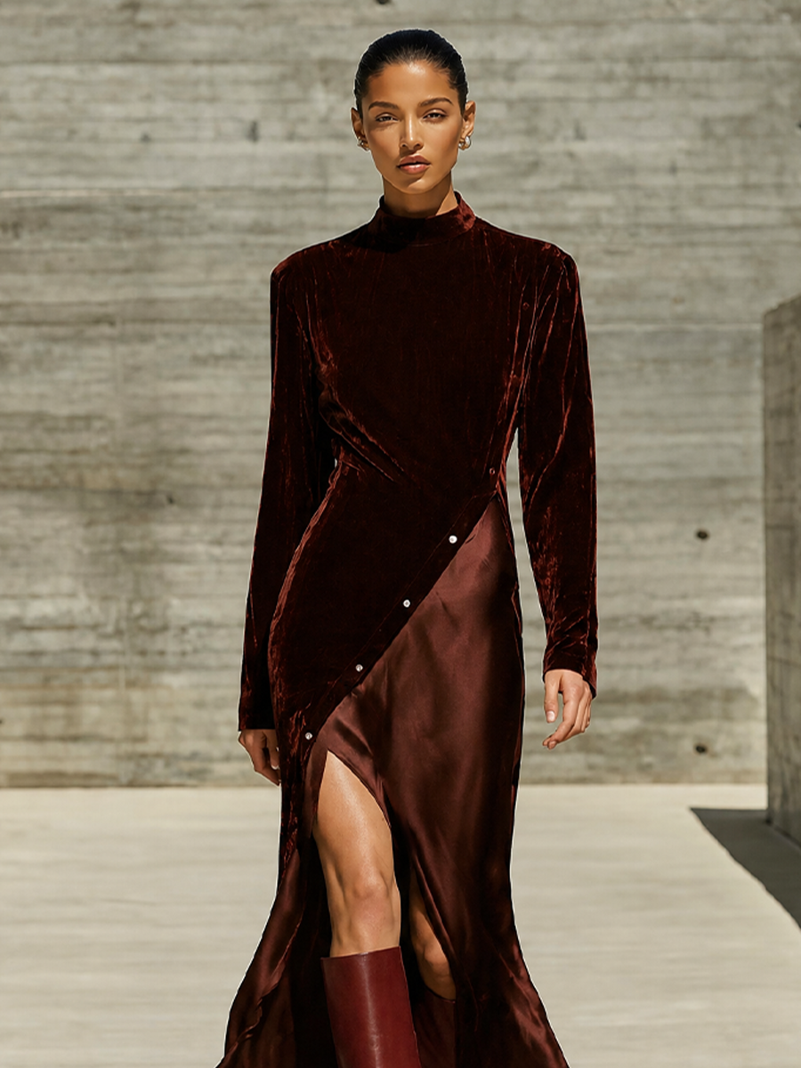 Women's Satin Slit Maxi Dress – ModClo