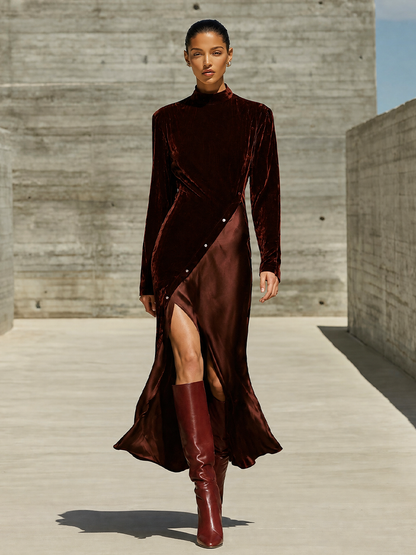 Women's Satin Slit Maxi Dress – ModClo