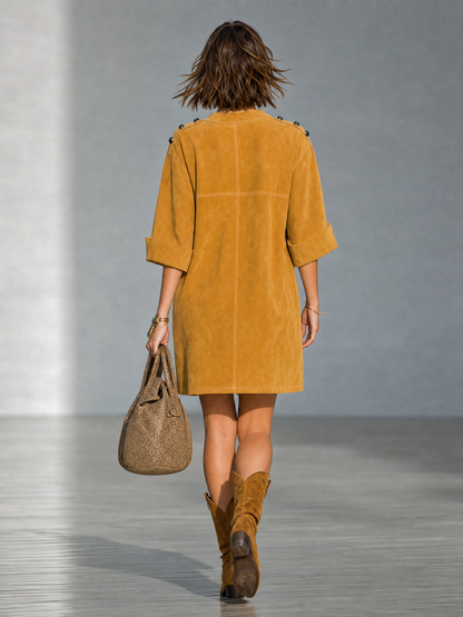 Women's Suede Vintage Mini Dress – ModClo