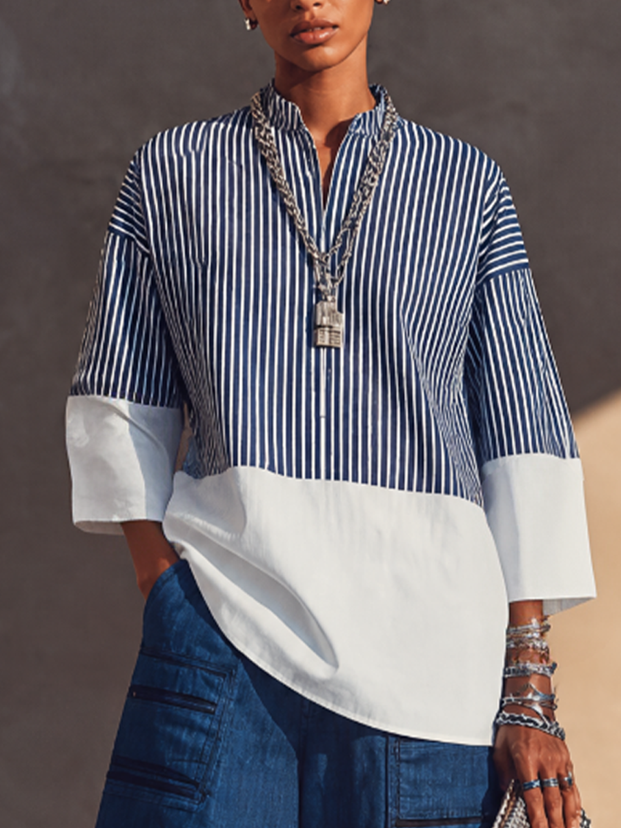 Women's Striped Colorblock Three Top – ModClo