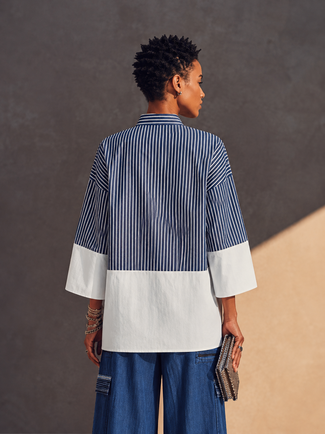 Women's Striped Colorblock Three Top – ModClo