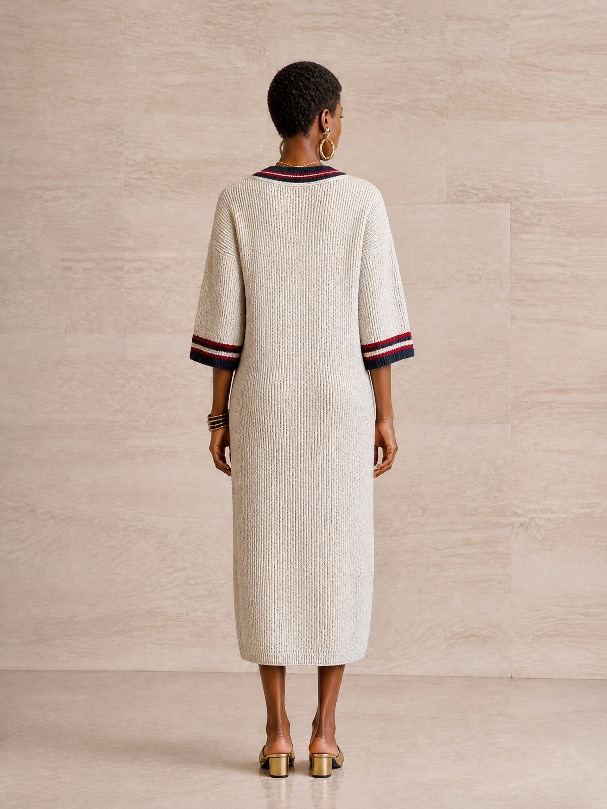 Women's Knit Striped Midi Dress – ModClo