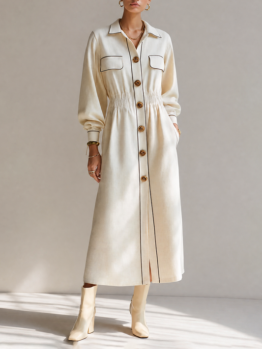 Women's Black Long Sleeve Belted Midi Dress – ModClo