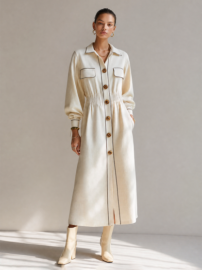 Women's Black Long Sleeve Belted Midi Dress – ModClo