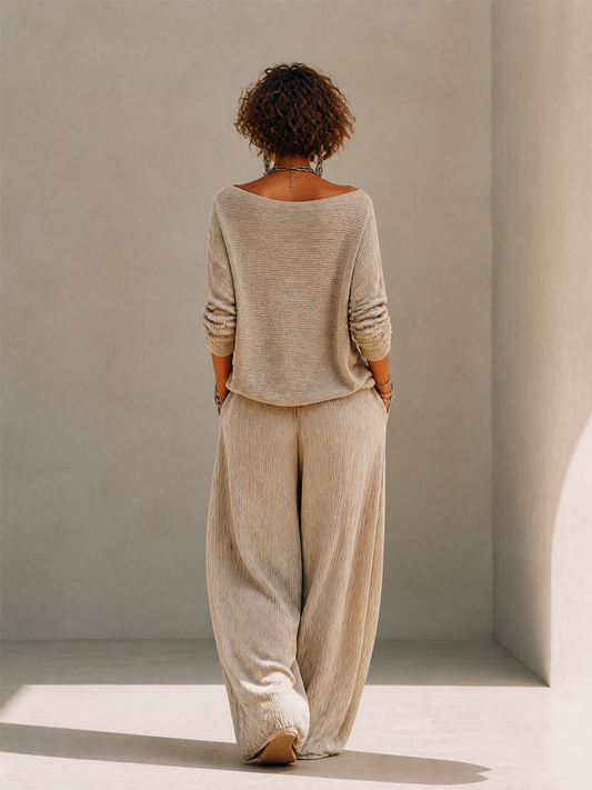 Women's Knit Long Sleeve Drawstring Set – ModClo