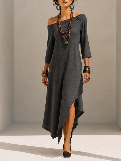 Women's Asymmetric One Shoulder Midi Dress – ModClo