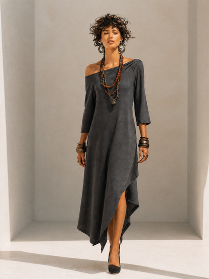 Women's Asymmetric One Shoulder Midi Dress – ModClo