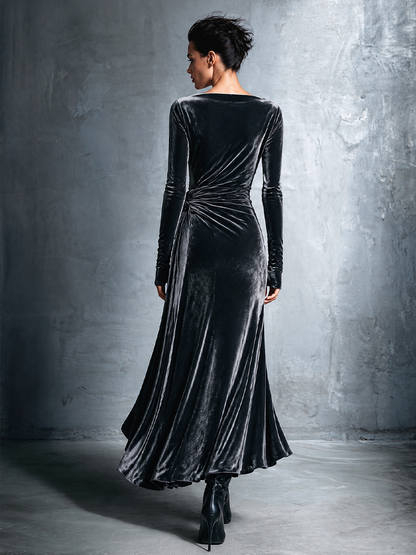 Women's Velvet Twist Knot Maxi Dress – ModClo