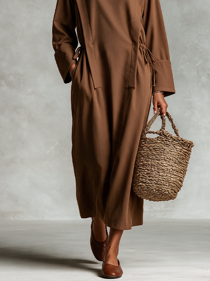 Women's Brown Cotton Maxi Dress – ModClo