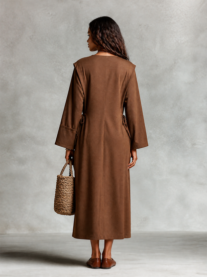 Women's Brown Cotton Maxi Dress – ModClo
