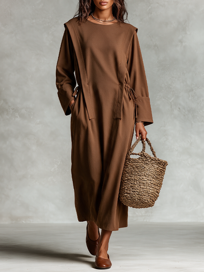 Women's Brown Cotton Maxi Dress – ModClo