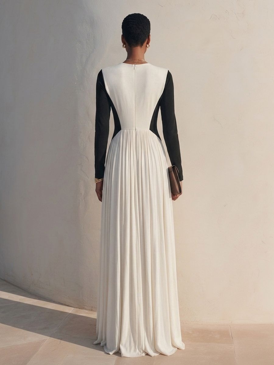 Women's Cotton Color Block Maxi Dress – ModClo