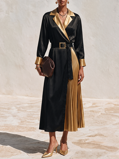 Women's Wrap Lapel Midi Dress – ModClo