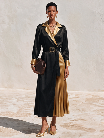 Women's Wrap Lapel Midi Dress – ModClo