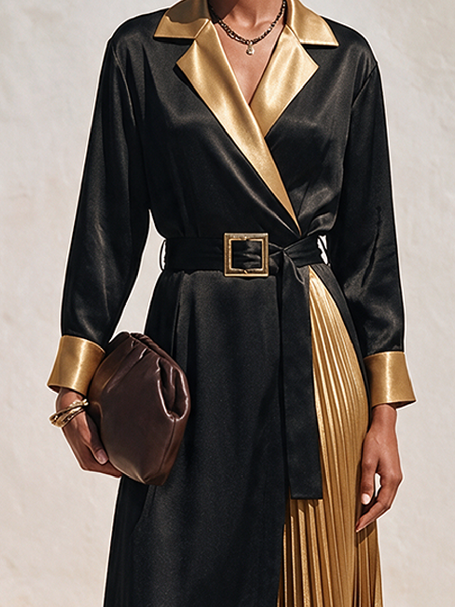 Women's Wrap Lapel Midi Dress – ModClo
